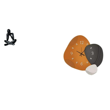 Kuntesetty Abstract Modern Figure Sculpture Decorative Wall Clock Collectible Ornament Statue Art Watch for Living Room Bedroom Bookshelf Bathroom Restaurant Home Decor