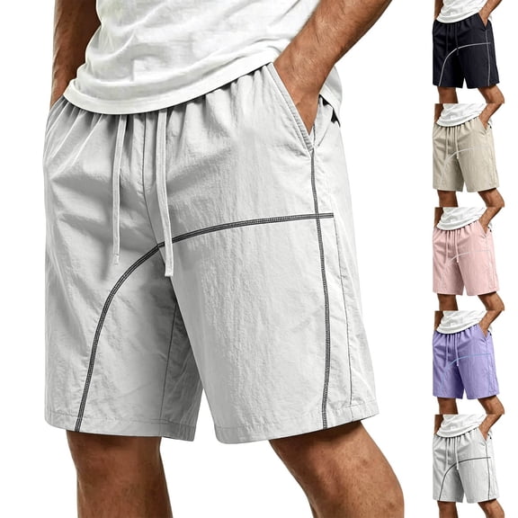 EOYWHK Athletic Shorts for Men Quick Dry with Pockets Elastic Waist Mens Active Shorts Soft Lightweight Breathable Casual Activewear for Men Black, Size L