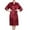 Burgundy, variant on Defitshape Women's Satin Robe Short Sleeve Bathrobe Knee Length Lightweight Wedding Soft V Neck Bride Silky Sleepwear Navy Medium