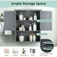 thumbnail image 3 of YANG2 Wall Mounted Medicine Cabinets, 2-Door Bathroom Storage Cabinet with Adjustable Shelf, Over The Toilet Medicine Cabinets for Living Room, Laundry Room, Kitchen, Cupboard (Gray), 3 of 10