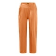 thumbnail image 4 of AKEGAMN Cotton Pants Back Elastic Waist Casual Trousers, Orange S, Size S-XXL, 4 of 5