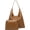 A Brown, variant on Slouchy Bags for Women Vintage PU Leather Tote Bag Crossbody Purses Soft Top-handle Shoulder Handbags 2025