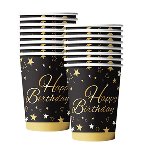 Exclusivo para vajilla de fiesta para todos los años 21,30,40,50,60,70 plato de decoración de cumpleaños mantel de taza
