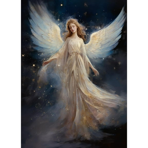 Angel with Wing Woman 5D Diamond Art DIY Paint with Full Drill Round Diamond Gems Painting by Number Kits for Adults Art Craft Home Wall Decor 15.8x19.8inch