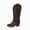 Brown, variant on Vintage Style Women's Fringe Cowboy Boots, Boho Western Knee High Boots with Decorative Stitching, Comfortable Block Heel Shoes for Country Concert Daily Wear