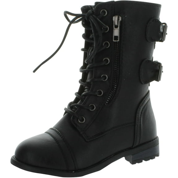 Link Mango-61K Girls Zipper Military Combat Boot