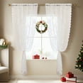 thumbnail image 6 of 2 Packs Christmas White Window Curtain, 59.05x39.37 Inch Polyester Festive Drapery - Exquisite Christmas Pattern Decor for Home Window, Holiday Party, Christmas Themed Scene Arrangement, 6 of 8
