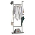 thumbnail image 2 of Noble House 64" Solid Rubber Wood Coat Rack, Freestanding Garment Hanger, Space-Saving Entryway Stand, Gray, 2 of 10