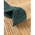 thumbnail image 5 of 10x14 Ft Green & Natural Jute Premium Scalloped Jute Rug – Handcrafted Natural Braided Carpet for Living Room, Bedroom, Entryway – Boho Home Decor, 5 of 5