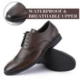 thumbnail image 2 of HA-EMORE Men's Dress Leather Shoes, Leather Stylish Lace-up Wingtip Brogues, Mens Oxford Shoes, Business Formal Lightweight Pointed Toe, 2 of 7