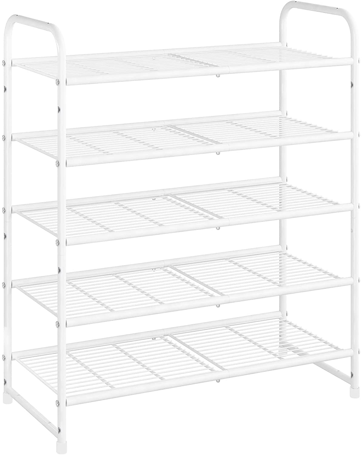 5Tier Stackable Shoe Rack, Expandable & Adjustable Shoe Organizer