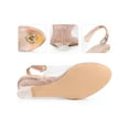 thumbnail image 2 of BLISSFUL STEP Rhinestone Clear Wedge Heel Sandals for Women Rose Gold 6, 2 of 6