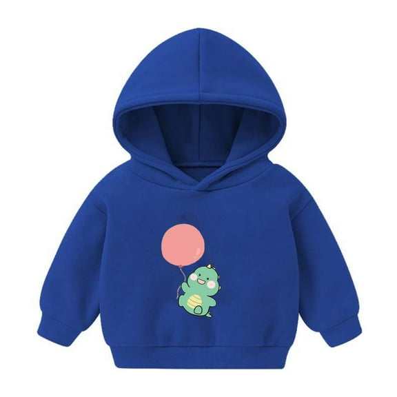 GPAECEAD Kids Boys Girls Long Sleeve Hoods Outfit Sweatshirt For Kid Dinosaur Cute Warm Fuzzy Hooded Fall Winter Blue