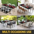 thumbnail image 5 of Merry Christmas Table Cloths for 6 Foot Rectangle Tables, Red Xmas Balls Snowflake Black Plaid Patio Waterproof Elastic Fitted Tablecloths, Washable Rectangular Table Cover for Camping, 5 of 8