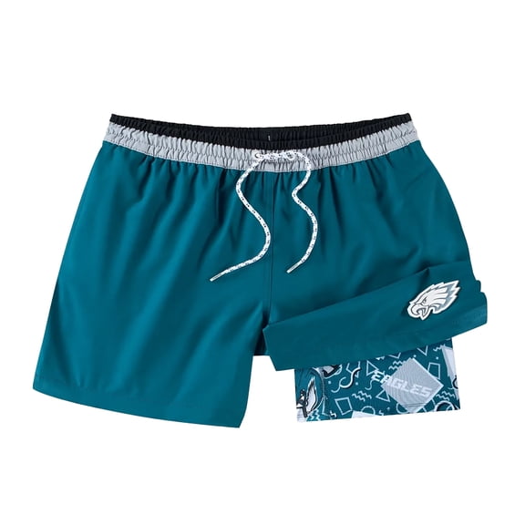 Men's Chubbies Green Midnight Philadelphia Eagles The Secret Lined Swim Trunks