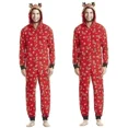 thumbnail image 3 of Trajes navideños a juego para la familia, mono de una pieza con capucha y orejas de alce, pelele, conjunto de ropa para niños y adultos, pijama con apariencia navideña, 3 of 5