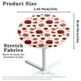 thumbnail image 6 of SEANATIVE 24 x 24 Inch Round Table Covers Stretchy Spandex Cocktail Tablecloth Highboy Table Top Cover Table Topper Cap for Cocktail Parties Events, Ladybug Love Heart Shaped Valentine Beige, 6 of 7