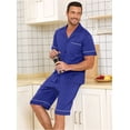 thumbnail image 2 of ANLIQI 100% Cotton Mens Pajamas Set Short Sleeve Sleepwear Button Down Loungewear Soft Pj Set with Pockets (Cobalt Blue,S), 2 of 6