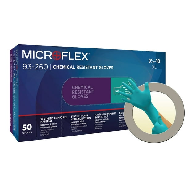 Microflex 93260 Nitrile and Neoprene Gloves Disposable, Chemical