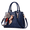 015Dark blue, variant on Black Ruffled Faux Leather Tote Bag for Women bolsos de mujer Large Capacity Quilted Shoulder Handbag with Cute Bunny Charm Top Handle Purse for Daily Use
