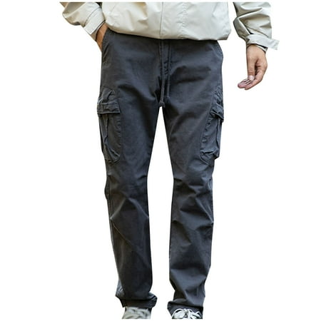safuny Men s Athletic Cargo Pants Casual Regular Straight Stretch Twill Pant Gray XXXXXL