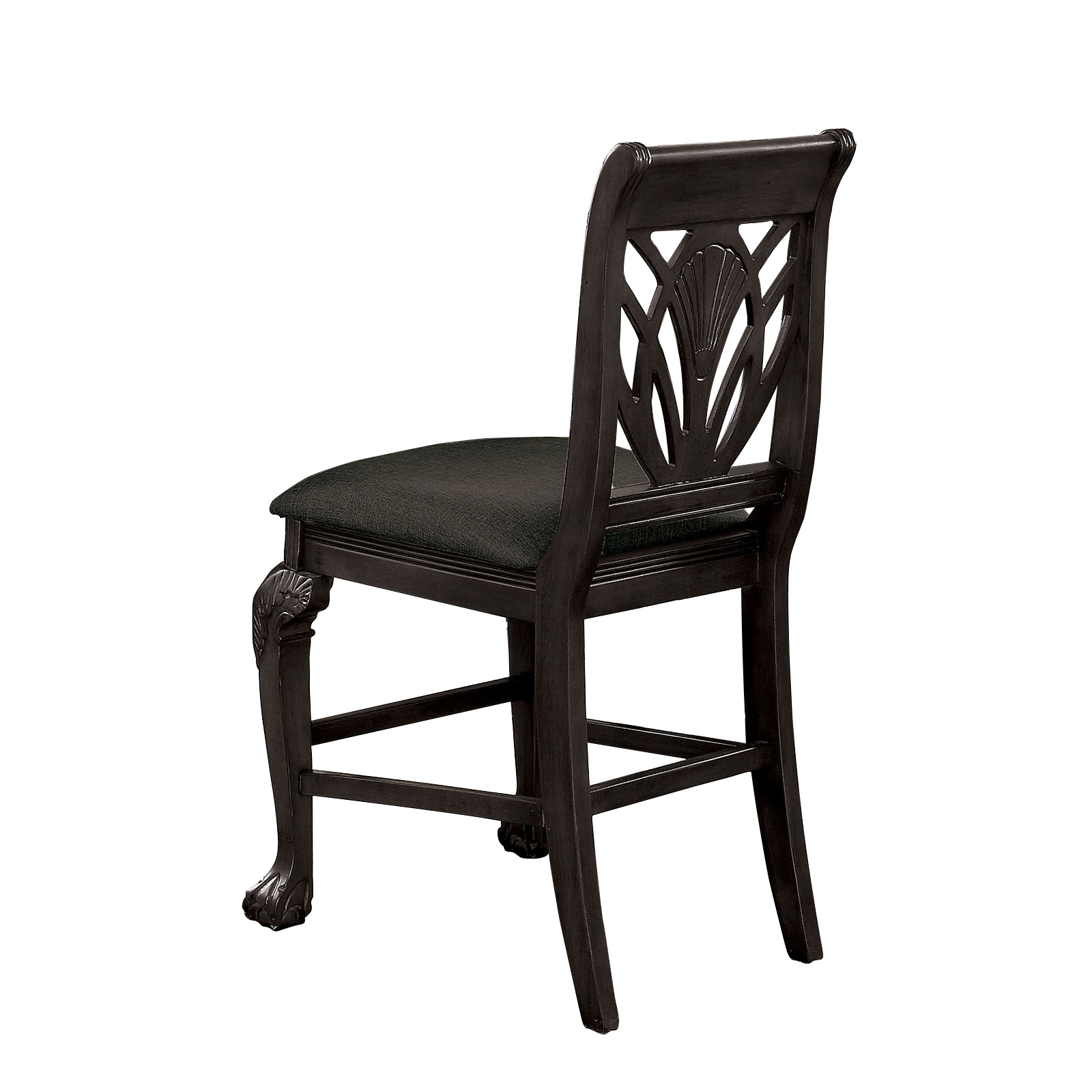 Wooden Counter Height Dining Chairs with Claw Feet, Set of 2, Gray