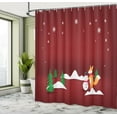 thumbnail image 4 of Ambesonne Fox Shower Curtain, Happy Animal with Snowman Art, 69"Wx70"L, Pale Maroon and Fern Green, 4 of 4