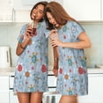 thumbnail image 4 of Fotbe Sea Turtle Bata de Dormir para Mujer con Estampado, Camisón de Algodón de Manga Corta, Ropa de Dormir Casual, 4 of 6