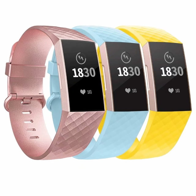 adepoy Compatible with Fitbit Charge 3 Bands for Women Men Large Small, Adjustable Replacement Wristbands for Fitbit Charge 3 and Fitbit Charge 3 SE, 3 Pack