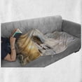 thumbnail image 6 of Beach Soft Flannel Fleece Blanket, Grand Sea Waves on Beach and Horizon Sky Holiday Calm Dream Season Photograph, Cozy Plush for Indoor and Outdoor Use, 50" x 60", Cream Blue White, by Ambesonne, 6 of 6