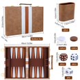 thumbnail image 3 of Funda clásica de piel sintética Backgammon Set RERIVER 2 Players, 3 of 7