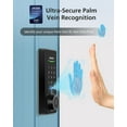 thumbnail image 2 of Philips Palm Vein WiFi Smart Lock, 2-in-1 Doorbell+Palm Vein Smart Locks for Front Door, APP Remote Control, Work with Alexa & Google Assistant, Keyless Entry Door Lock, Wireless Chime, Matte Black, 2 of 9