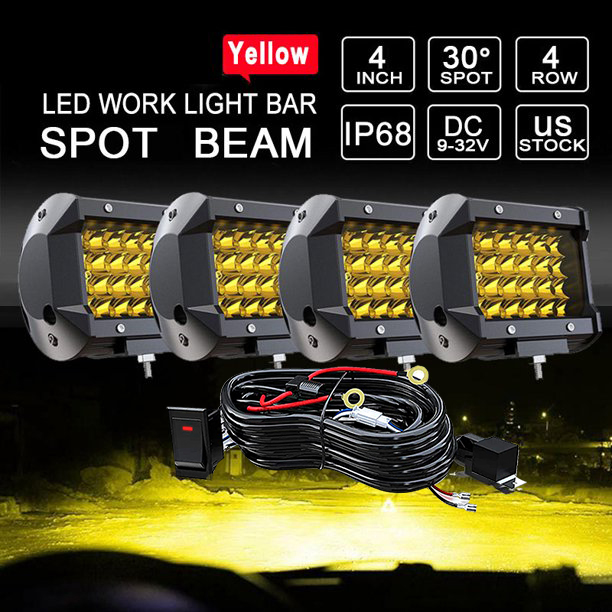 4x 60W Round Replacement Front Spot LED Lights For Tractor Agricultural Vehicles