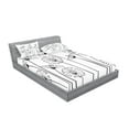 thumbnail image 2 of Ambesonne Black and White Fitted Sheet & Pillow Sham Set, Meadows, Full, Black White, 2 of 2