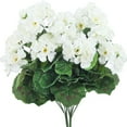 thumbnail image 2 of Fake Flower Bouquet Artificial Begonia Flower Flower Wedding Home Living Room Geranium Silk Flower,White Household Imitation, 2 of 9