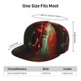 thumbnail image 4 of Hirioo Red Dark Skull Abstract for Baseball Cap Men Cap Flat Brim for Men Women Teens Adjustable Baseball Cap, 4 of 7