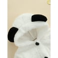 thumbnail image 5 of Seyurigaoka Unisex Baby Footed Color Block Long Sleeve Fuzzy Jumpsuit with Ears + Scarf, 5 of 8