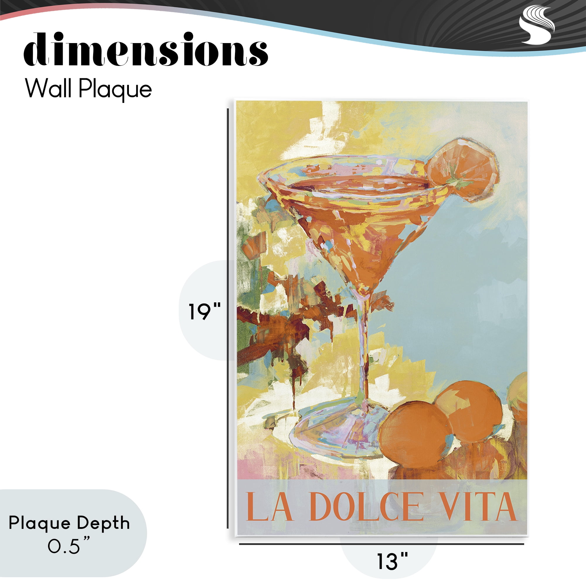 Stupell Industries La Dolce Vita Citrus Cocktail Wall Plaque Art, design by Jane Slivka