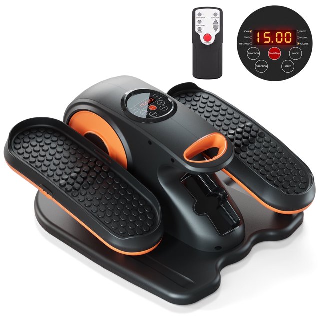 COOLHUT Under Desk Elliptical Machine, Portable & Quiet Ellipse Leg Exerciser for Seniors Fully Assembled, Electric Seated Pedal Exerciser with Remote Control & 12 Adjustable Speeds for Home Office