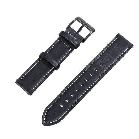 1PC Leather Watchstrap Wristband Watch Band Compatible for Garmin Vivoactive 3/Vivomove HR Black