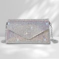 thumbnail image 3 of Bolso Mano Con Sobre Diamantes Imitación Bolso Noche Con Purpurina Y Cadena (multicolor), 3 of 9