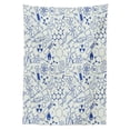 thumbnail image 3 of Ambesonne Cartoon Tablecloth Rectangular Table Cover, Geometry Chemistry Theme, 52"x70", Blue and Ivory, 3 of 4