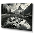 thumbnail image 2 of Designart "Black and White Mountain Reflections in Canada II" Landscapes Canvas Wall Art, 2 of 5
