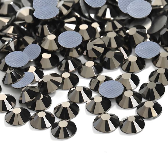 Hotfix Rhinestones Flatback Glass Rhinestone 288PCS SS30 5.8-6.2MM Gemas redondas para uñas Arte Glitter Cristales Piedra DIY Bolsas Ropa Zapatos (Negro mineral)