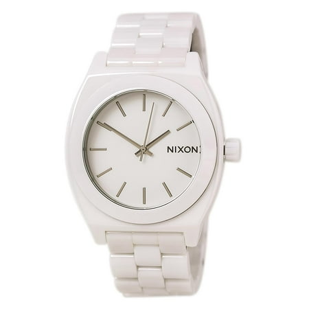 Nixon A250100 Unisex The Ceramic Time Teller White Dial White Bracelet Watch