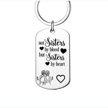 AkoaDa Best Friend Keychain, Bff Keychain ,Not Sisters By Blood But Sisters By Heart Keychain For Sisters, Best Friend