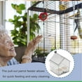 thumbnail image 3 of Pull-Out External Parrot Feeder, Hanging Transparent Bird Feeder House with Pull-Out Tray, Dual Food Slots, Easy Refill & Cleaning, Durable Outdoor Cage Attachment for Balcony Garden Fence(1pc Green), 3 of 10