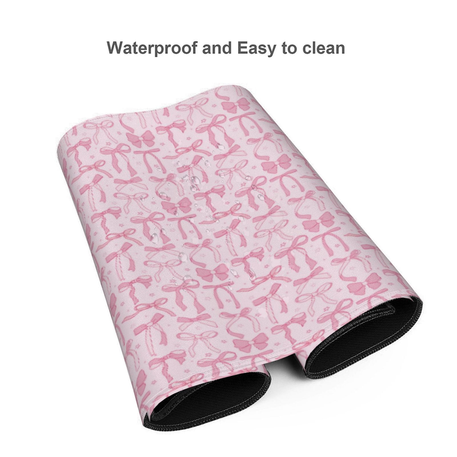 Xecao Ribbon Bow Print Large Mouse Pad, 16x35.5in Mousepad, Professional Non-Slip Rubber Base Big Mouse Pad, Mouse Pad for Gaming & Office Full Desk Mouse Pad