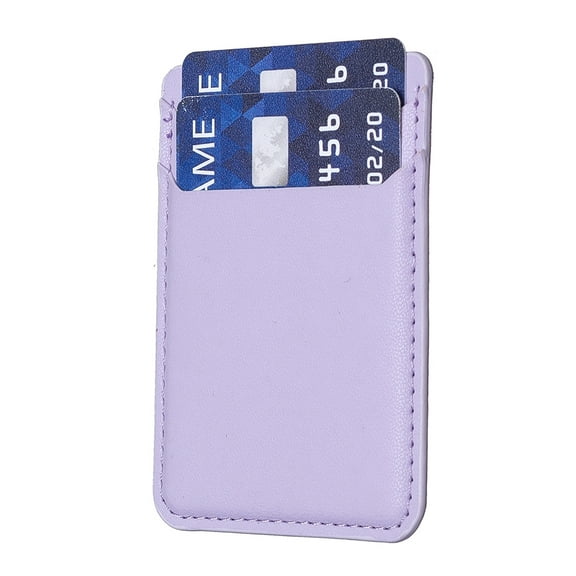 Feishell Unisex Self Adhesive Credit Card Holder, Leather, Purple, 2 Pack