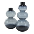 thumbnail image 6 of DecMode 14", 11"H Ombre Bubble Black Glass Vase, Set of 2, 6 of 11
